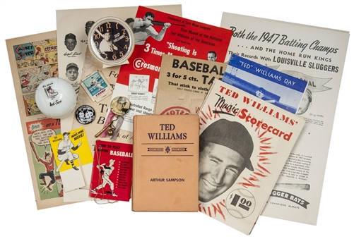 Ted Williams Memorabilia Collection (40+) Including Advertising Pieces and Photos